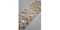 Polka Dot White & Bronze Pattern  Paper Straw click on image to view different color option